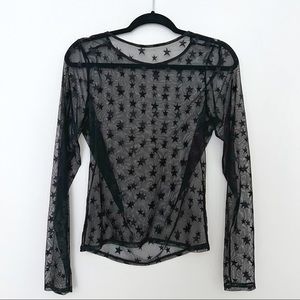 ZARA - Starry Mesh Long Sleeve Top